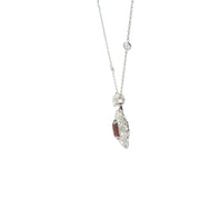 Ruby and Diamond Halo Necklace