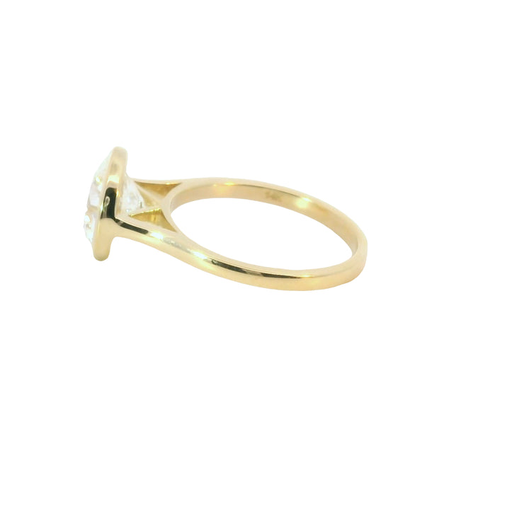Bezel Set 3 CT Lab Grown Round Engagement Ring