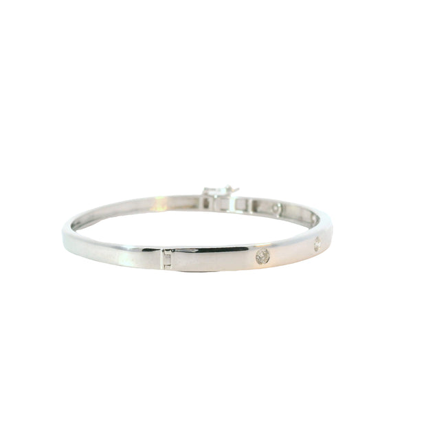 Flush Set Diamond Bangle Bracelet