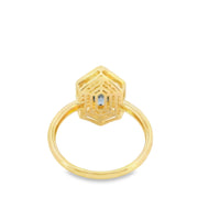 Sapphire and Diamond Ballerina Shield Ring