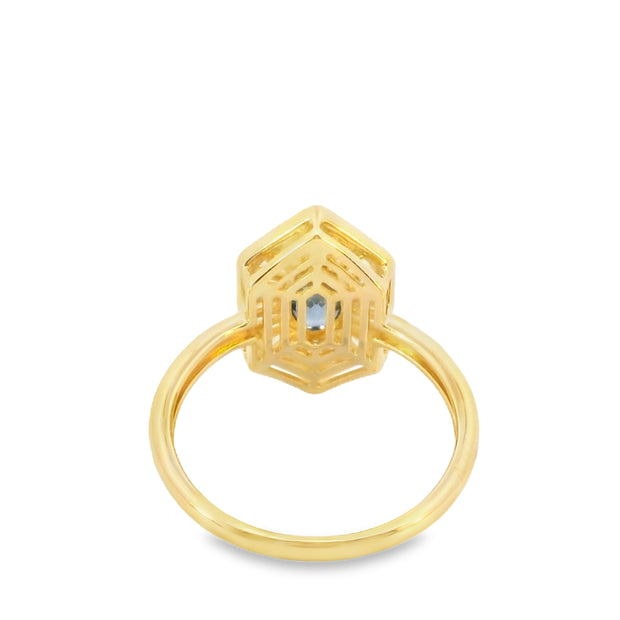 Sapphire and Diamond Ballerina Shield Ring