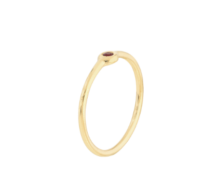 Yellow Gold Bezel Set Ruby Ring