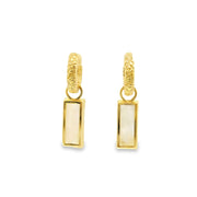 Vermeil Huggies with Moonstone Charms