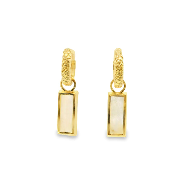 Vermeil Huggies with Moonstone Charms