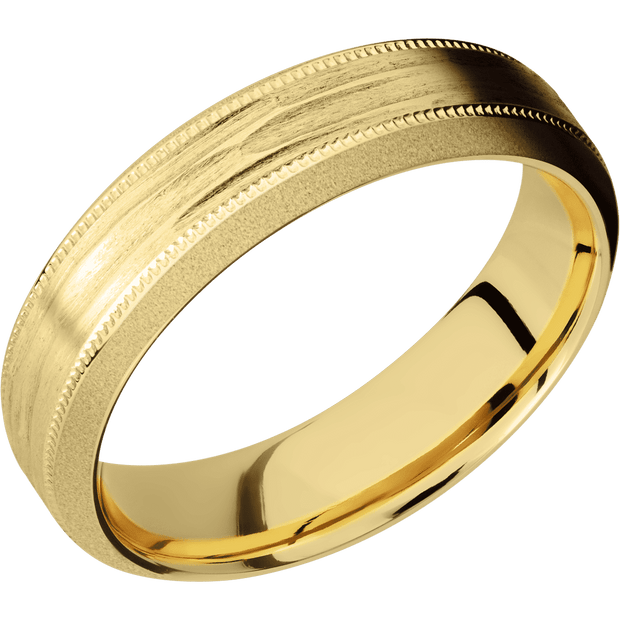 22K Yellow Gold + Treebarkh , Sand Finish