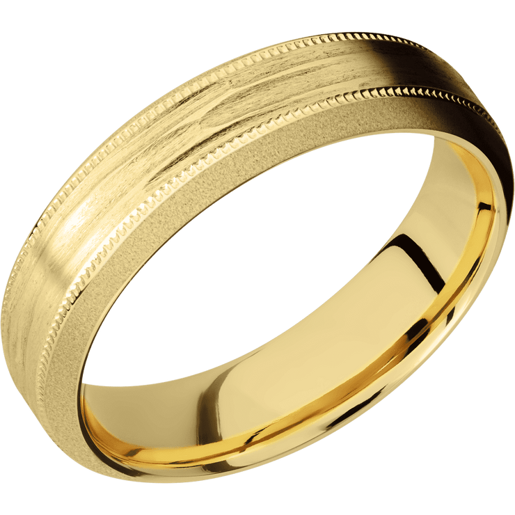 22K Yellow Gold + Treebarkh , Sand Finish
