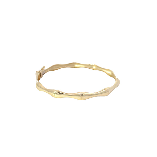 Polished Bamboo Style Bangle Bracelet