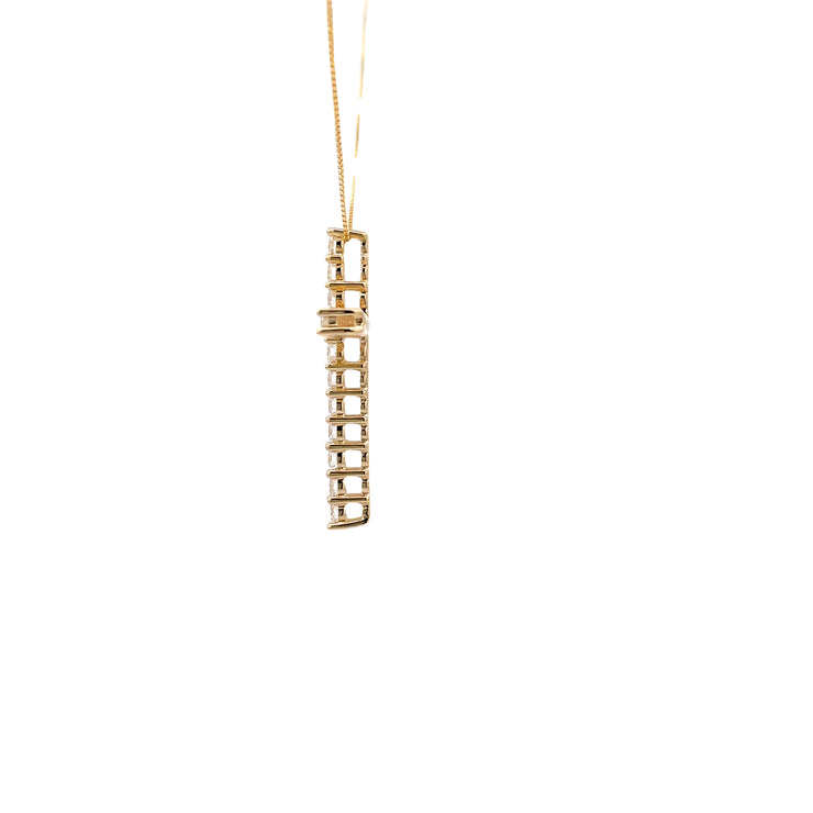 Yellow Gold Lab Grown Diamond Cross Pendant