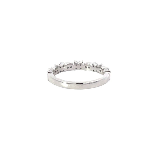 White Gold Shaped Diamond Band