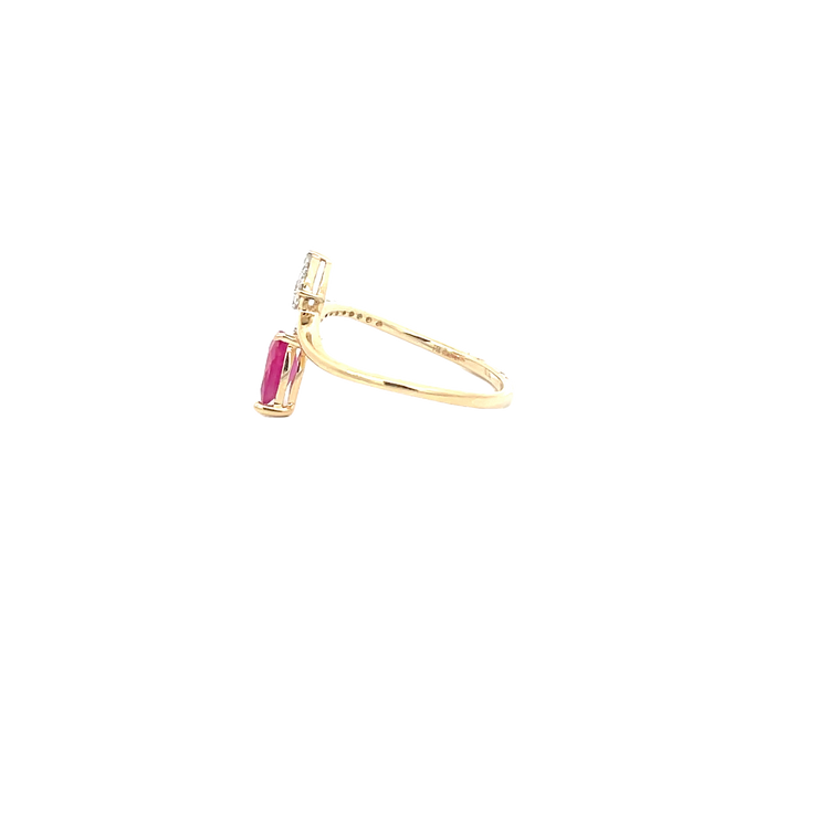 Yellow Gold Diamond Ruby Ring