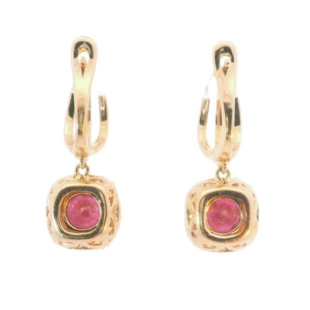 Ruby and Diamond Drop Earring