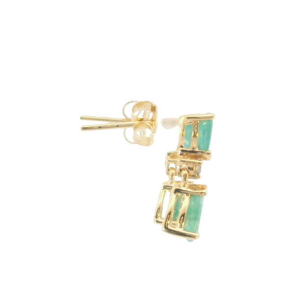 Emerald and Diamond Drop Earrings