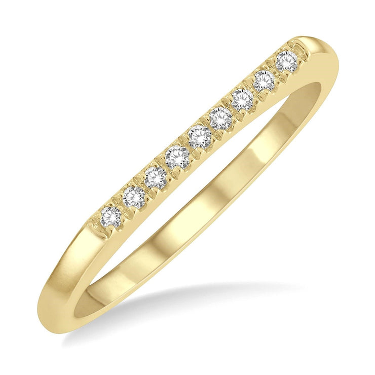 10 Karat Yellow Gold Diamond Bar Ring