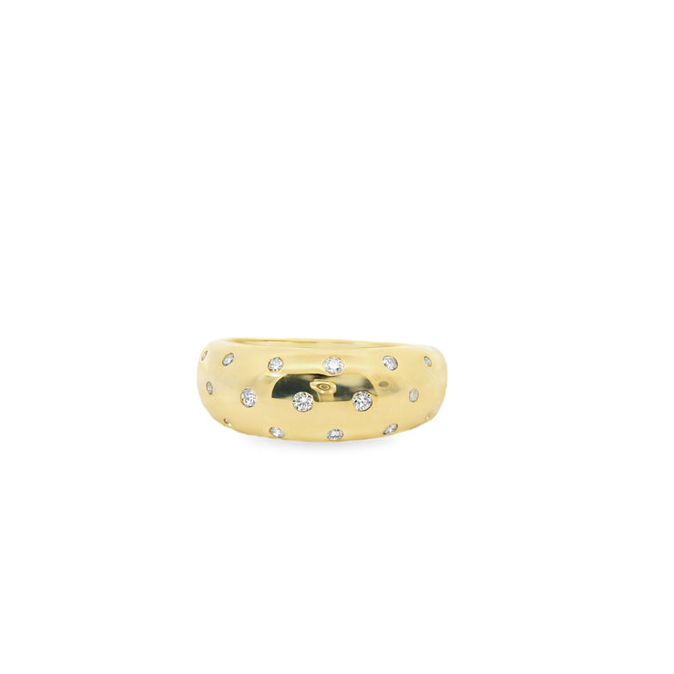 Flush Set Diamond Dome Ring