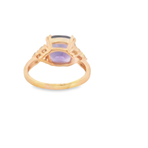 Amethyst and Diamond Ring