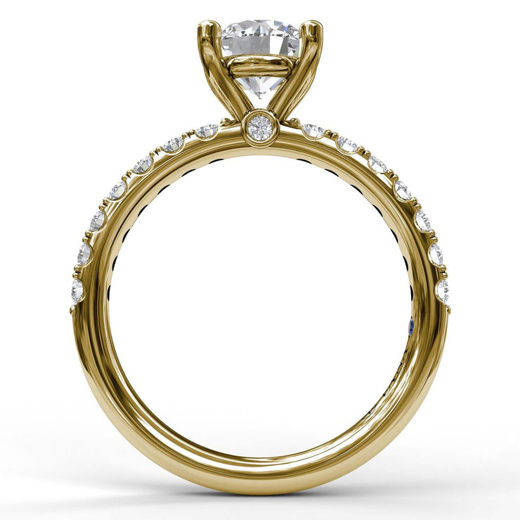 FANA 14 Karat Yellow Gold Semi-Mount Ring