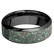 Zirconium with Polish , Polish Finish and Ocean Jasper Inlay