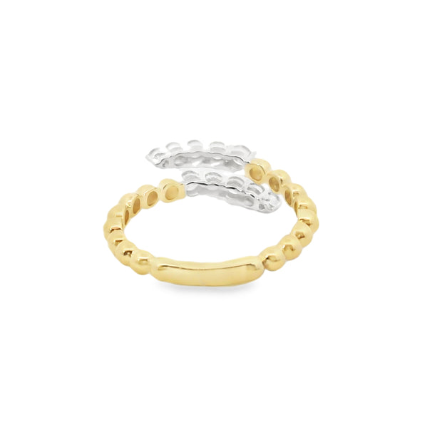 Beaded Bypass Diamond Ring