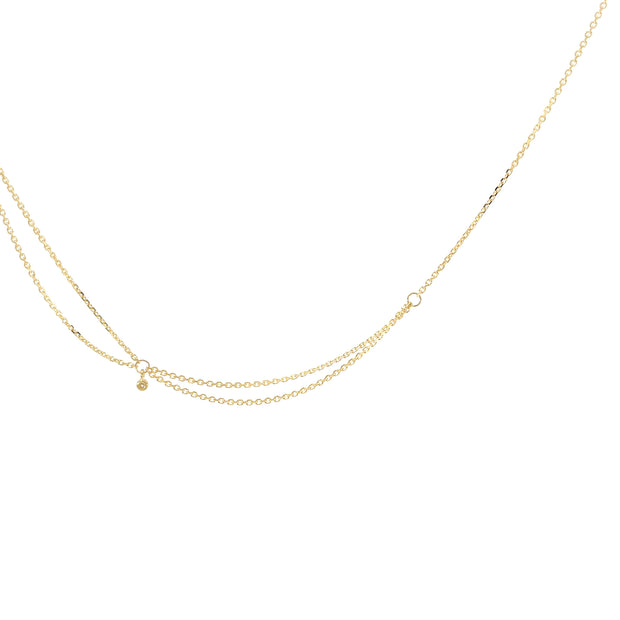 Yellow Gold Diamond Station Necklace