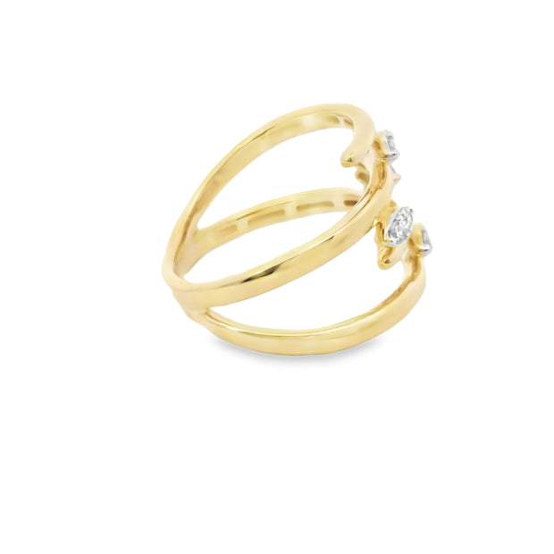 Multi Row Ring with Diamond Marquise Clusters