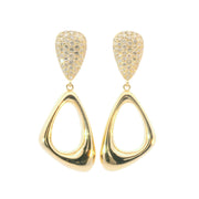 Freeform Puff Drop Earrings with Diamond Pave