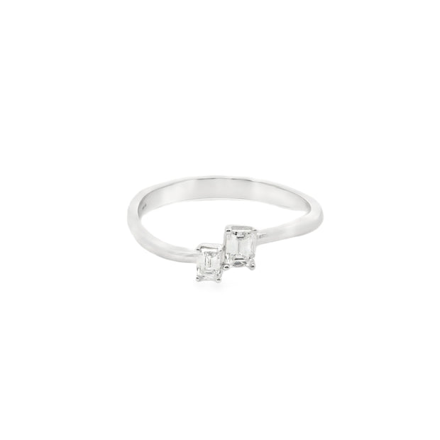 Two Stone Wave Ring