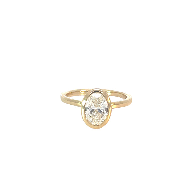 Bezel Set Lab Grown Engagement Ring