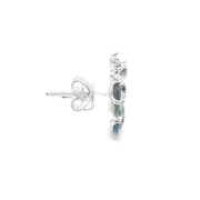 Blue and Green Sapphire and Diamond Climbers