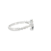 Bypass Sapphire and Diamond Ring