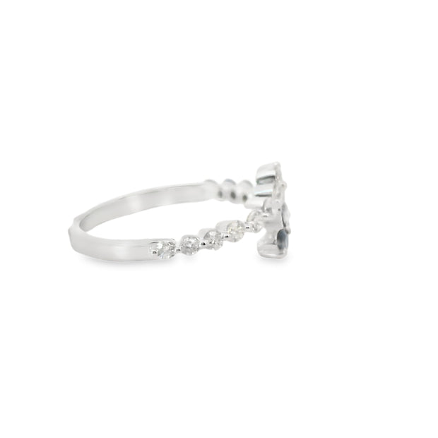 Bypass Sapphire and Diamond Ring