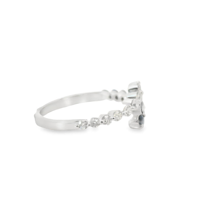 Bypass Sapphire and Diamond Ring