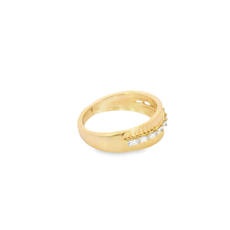 Tapered Cigar Band with Baguette Diamonds