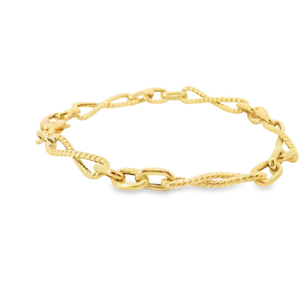 Twisted Infinity Figaro Link Bracelet