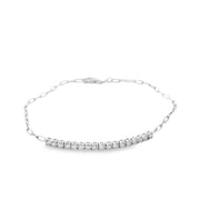 Diamond Bar Bracelet on a Paperclip Chain