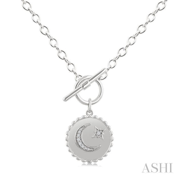 Sterling Silver Moon and Star Toggle Pendant