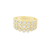 Three Row Bezel Set Diamond Ring