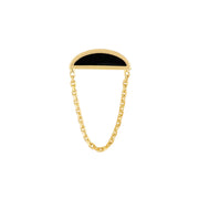 Half Moon Earrings with Chain Drop