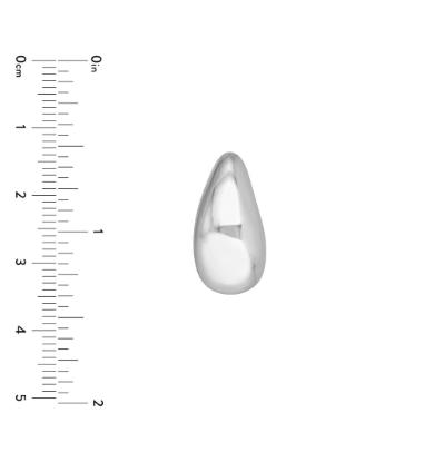 White Gold Teardrop Dome Earrings