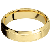 14K Yellow Gold + Satin , Polish Finish