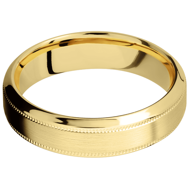 14K Yellow Gold + Satin , Polish Finish
