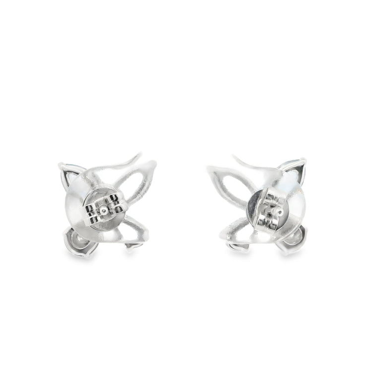 Butterfly Studs with Blue Topaz and Sapphires