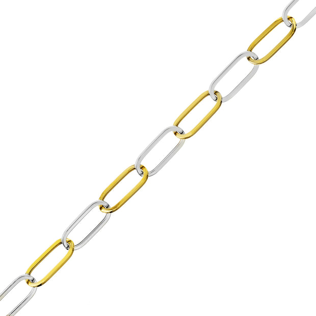 Two Tone Paperclip Chain Bracelet
