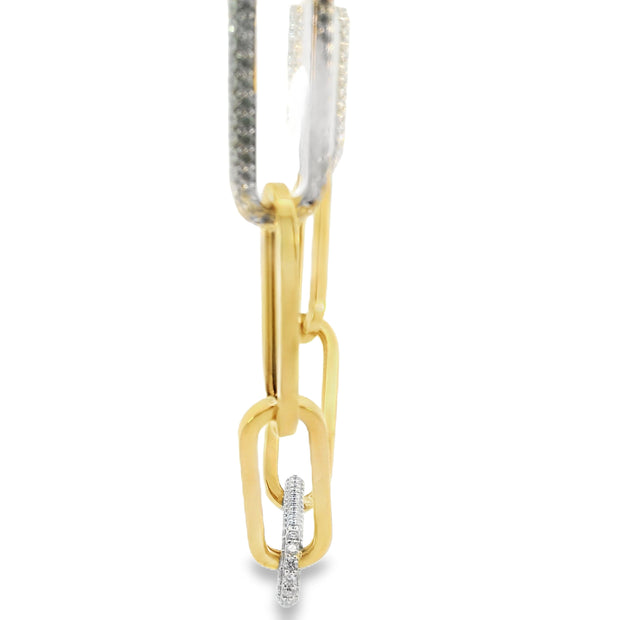 Diamond Pave Chunky Paperclip Necklace