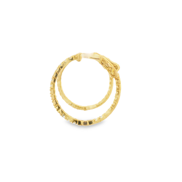 Yellow Gold Inverted Diamond Hoops