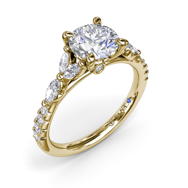 FANA 14 Karat Vintage Yellow Gold Semi-Mount Ring