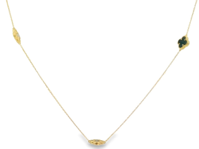 Clover Station Necklace in Onyx