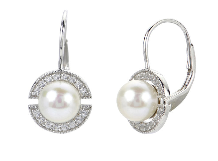 Pearls and Precious Topaz Drop Earrings