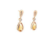 Citrines and Diamonds Drop Earrings