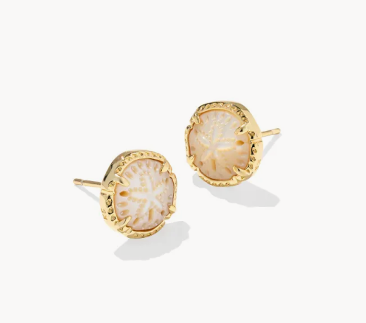 Kendra Scott Gold Tone Sand Dollar Studs