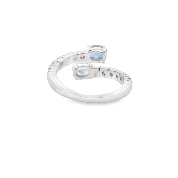 Sapphire and Diamond Bypass Ring